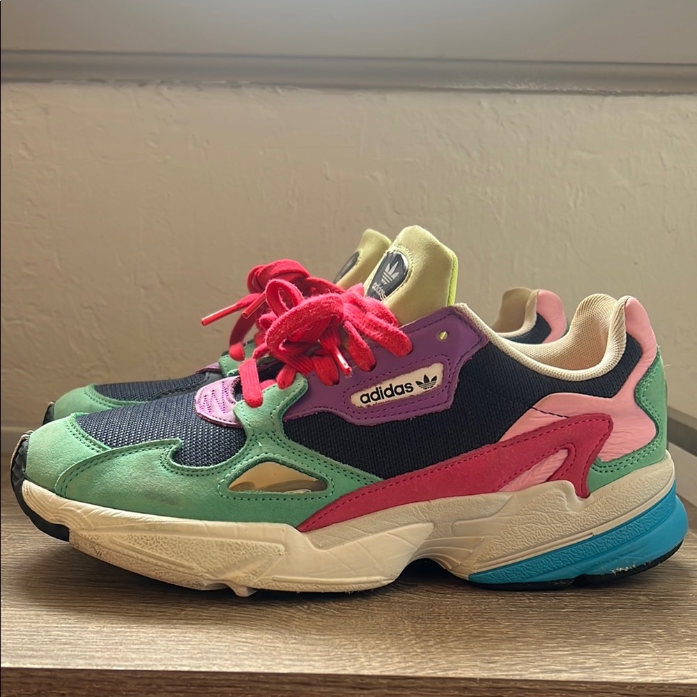 Adidas neon throwback sneakers